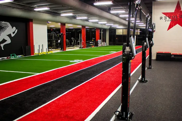 image of SYNLawn agility turf for gyms athletic training and weight rooms